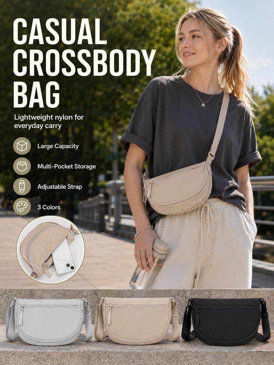 Lightweight Waist Bag, Multi-Layer Design, Casual Fashion Versatile, Suitable For Outdoor Sports, Campus Life, Cycling, Hiking, Camping And Vacation / Perfect Choice For Back To School Season