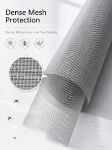 1 pieza Panel de malla de ventana gris, malla mosquitera transpirable a prueba de insectos recortable DIY para ventanas, puertas y patio - conjunto gris - Ver 2