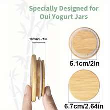 1/10pcs Bamboo Cup Lids, Vintage Bamboo Lids Suitable For Glass Bottles, Mugs, Fragrance Bottles And Candle Jars, Reusable And Durable, Suitable For Home Decor, Kitchen Storage, Aromatherapy And Dust Protection - Multicolor - View 2