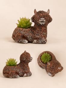 Highland Cow Succulent Planter Cute Resin Yak Animal Flower Pot Indoor Desk Garden Decor Gift - Highland Cow Planter - View 4