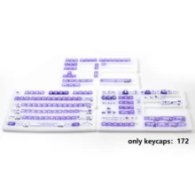 Juego de 172 teclas Campo de Flores de Verano Púrpura PBT+PC Translúcido Altura OEM Teclas de Teclado Mecánico Compatible con 61/64/75/87/98/104 - Ver 13