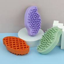 Gentle TPR Pet Bathing & Grooming Brush, Scratch-Resistant Massage Brush For Long And Short Hair Dogs And Cats - View 6