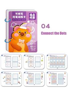 Children's Pen Control Training Cards, (Random Style Sent) One Set Completes Early Education! Pinyin / Numbers / Lines / Connect The Dots / Whole Brain Development 5 Major Themes, Reusable Erasable, Practice Until Proficient Without Worry. Fun Cartoon Patterns, Baby Becomes More Focused As They Write, Easily Develops Pen Grip And Movement Skills. Spiral Binding Design, Convenient Storage, Can Be Taken Anywhere To Practice, A Worry-Free Early Education Product For Moms~ Back To School - Multicolor - View 10
