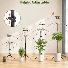 1 Set Full Spectrum Plant Grow Light, Natural Sunlight-Mimicking LED Lamp With Adjustable Light Modes, Ideal For Indoor Plants & Succulent Pots, 3/9/12-Hour Timer, Adjustable Stand, 360° Bendable Gooseneck, USB-Powered Plug-And-Play Design. - 黑色 - 查看 3
