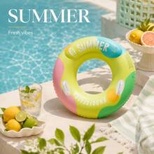 Summer Feng Shui Inflatable Swimming Ring, Thick PVC Fruit Swimming Ring Underarm Floating Ring, Adult Cute Thick Circular High Buoyancy Swimming Ring, Lightweight And Portable, Floating Pad And Floating Tube, Summer Water Pool Beach Swimming Ring - Summer Swimming Ring - View 9