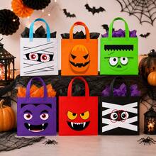 12 Halloween Gift Bags - Halloween Party Favors Gift Bags, Suitable For Halloween Theme "Magic" Party Favors, With Handles - Multicolor - View 3
