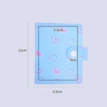 1pc Cute Korean Style Small Card Storage Album, Macaron Heart/Star Print Card Album, Portable Snap Button Mini Collection Photo Album, Suitable For Idol Cards, Bank Cards, Business Cards, ID Card Storage, Etc. - A - View 10