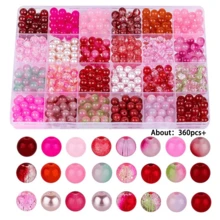 360 Peças Contas de Vidro Cristal Sonhador de 8mm 144 Cores para Pulseira, Colar, Brinco, Chaveiro, Artesanato de Joias DIY - contas de vidro - Visão 14