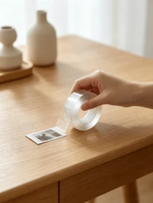 1Rolls Nano Double Sided Tape, Transparent Heavy Duty Adhesive Strip, Washable Removable No Trace Waterproof Multipurpose Mount Tape For Home Decoration Back To School Dormitory Decoration Double Sided Tape - Transparent - View 10