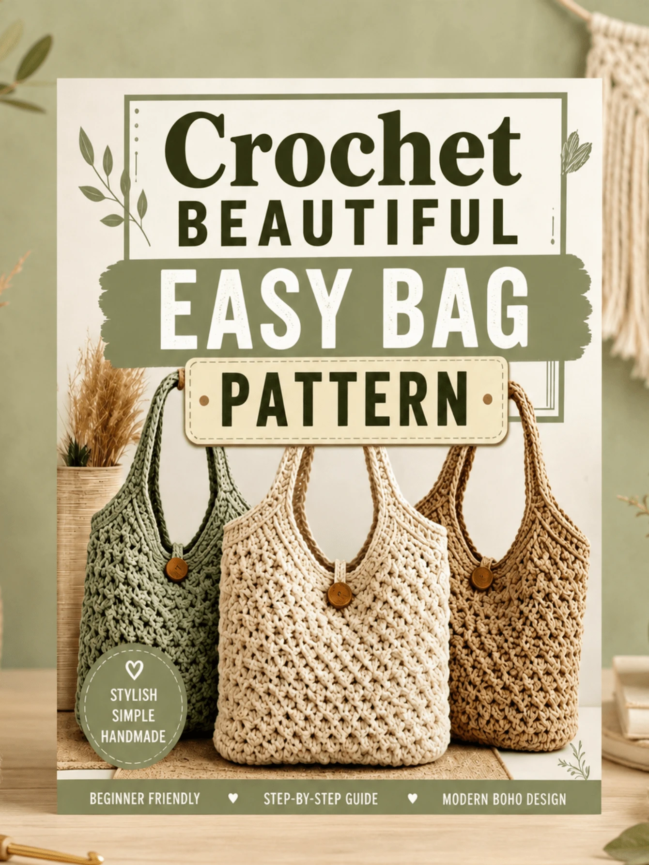 Beginner Crochet Bag Kit: Step-By-Step Crochet Tote Bag Pattern, Suitable For Beginners And Enthusiasts, Makers Who Want To Create Beautiful Handmade Bags, Gift For Crochet Lovers School Supplies - A - View 1