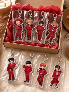 8 Acrylic Keychains. Featuring The Iconic Red-Clad K-Pop Devil, These Keychains Recreate His Classic Stage Look, Exuding Coolness And Style. Perfect For High-Energy Occasions Like Concerts, Fan Gatherings, Bag Charms, And Collectible Items. Whether As A Birthday Gift Or A Gift Between Fans, These Keychains Instantly Ignite A Supportive Atmosphere, Showcasing The Attitude Of Die-Hard Fans And Making Them Stand Out Throughout The Season. - Multicolor - View 8