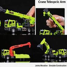 1pc Ultra-Durable Alloy Engineering Vehicle Toy: Fully Articulated, Inertia-Driven; Anti-Drop Material; Children's Toy Gift; Can Build Engineering Vehicle Fleet - Multicolor - View 4
