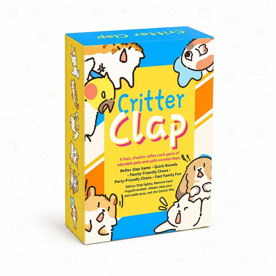 Critter Clap 反射卡牌遊戲,2-10人適用,快節奏寵物配對派對遊戲,含事件卡,快速反應、短回合,適合家庭遊戲之夜與派對桌遊,14歲以上 - 黃色 - 查看 1