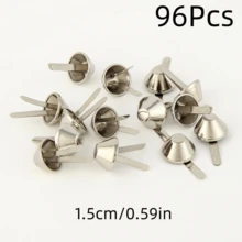 48/96 Buah Paku Keling Logam Berbentuk Silinder dengan Dua Cabang, Cocok untuk Tas Tangan, Dompet, Pakaian, Barang Kulit DIY, Perbaikan Sepatu, Paku Dekoratif, Alas Koper - Beraneka warna - View 13