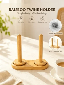 1 Piece - Wooden Magnetic Wool Yarn Skein Stand For Crocheting And Knitting, Winding Tool, Wool Winding Machine, Rotary Yarn Processing Machine, Bamboo Spool Holder, Spool Storage Rack, DIY Embroidery Yarn Storage Stand - B - View 4