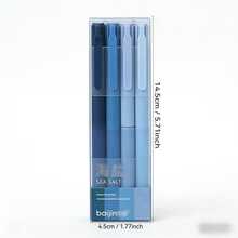 14-Piece Neutral Pen Set, Includes 4 Gradient Blue Pen Barrels + 10 0.5mm Black Quick-Dry Refills. Bullet-Tip Pen Nib With Smooth Ink Flow, Quick-Dry Without Smudging, No Bleeding Through Paper; Ergonomic Grip Comfortable And Fatigue-Free. Suitable For Classroom Notes, Learning Markings, Daily Records, Office Writing And Other Scenarios, Practical And Stylish, An Excellent Stationery Choice For Students And Office Workers. - 4 Pens + 10 0.5mm Black Pen Refills - View 10