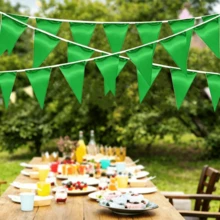 1 Set 10m Long Bannière Drapeau Guirlande Fournitures pour Événements et Fêtes Festival Anniversaire Fête de Remise des Diplômes Mariage Cadeau Fête Salle de Disco Décoration de Fond Multifonctionnelle - Vert - Voir 5