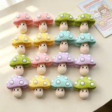 10/20/30pcs Mushroom Resin Decor - Suitable For DIY Crafts, Phone Case, Hair Clip Decoration, Jewelry Making - Random Color - Multicolor - View 2