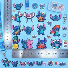22 Pack Stitch Charms, Multiple Styles Lilo Stitch & Angel Cartoon Shoe Charms, Waterproof Rubber Shoe Decoration Pins For Clogs, Bubble Slides, Backpack Wristband, Holiday Gifts Collection Set - A - View 4
