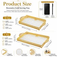 1 khay đựng đồ ăn hình chữ nhật bằng Acrylic sang trọng, màu vàng có tay cầm, chất liệu Acrylic bền, thiết kế họa tiết sóng, lý tưởng cho ngày lễ và mọi mùa, tuyệt vời để đựng bánh, đồ ăn nhẹ, đồ uống - Nhiều màu - Xem 2