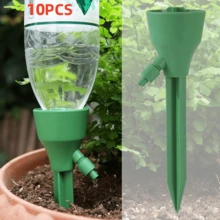1-10個植物自動澆水尖頭，可調節流量自動滴灌套件，懶人居家盆栽滴灌，自動澆水工具，適用於室內和花園植物，無需電池，適用於標準螺紋瓶 - 彩色 - 查看 25