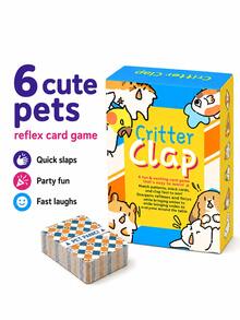 Critter Clap 反射卡牌遊戲，2-10人適用，快節奏寵物配對派對遊戲，含事件卡，快速反應、短回合，適合家庭遊戲之夜與派對桌遊，14歲以上 - 黃色 - 查看 2