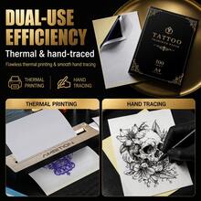 AMbition 100pcs A4 Tattoo Transfer Paper 4‑In‑1 Thermal Stencil Paper For Tattoo Machine Hand Tracing Clear Pattern Tattoo Artist Supply - View 6