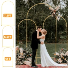 6/6.6/7.2FT Metal Arch Backdrop Stand Wedding Arch Frame For Birthday Party Decor - View 2