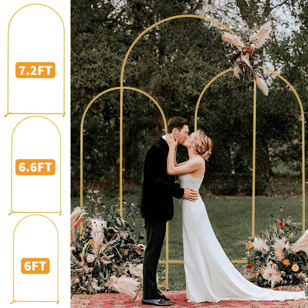 6/6.6/7.2FT Metal Arch Backdrop Stand Wedding Arch Frame For Birthday Party Decor - View 2