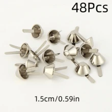 48/96 Buah Paku Keling Logam Berbentuk Silinder dengan Dua Cabang, Cocok untuk Tas Tangan, Dompet, Pakaian, Barang Kulit DIY, Perbaikan Sepatu, Paku Dekoratif, Alas Koper - Beraneka warna - View 20
