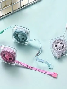 3pcs-2m/6ft Cute Mini Soft Tape Measure, Portable Retractable Locking Mechanism And Clear Cm/Inch Scale - Suitable For Tailoring, Home, Waist, Chest, Height Measurement - Durable And Easy To Store, Wipeable Transparent Shell And Hanging Ring - Upgraded - View 12