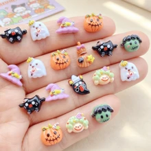 20/40pcs Halloween Resin Stickers - Cute Cartoon Ghosts, Pumpkins, Witches, Expressive Bats And Skull Stickers - DIY Crafts, Planner Decoration, Wedding Supplies - Durable Creative Design, Suitable For Planner Making And Art Projects - Random Assortment - Transparent - View 4