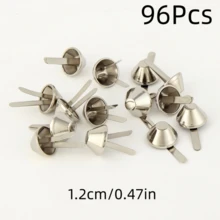 48/96 Buah Paku Keling Logam Berbentuk Silinder dengan Dua Cabang, Cocok untuk Tas Tangan, Dompet, Pakaian, Barang Kulit DIY, Perbaikan Sepatu, Paku Dekoratif, Alas Koper - Beraneka warna - View 14