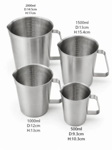 1個 500-2000ml 不鏽鋼牛奶發泡壺，附量測刻度，濃縮咖啡蒸汽壺，適用於拿鐵藝術、咖啡館和家庭咖啡師 - 銀色 - 查看 10