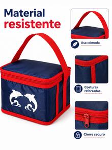 Compacta Bolsa Térmica Portátil 20,5x14x13,5 cm con Interior Aislante, Práctica Bolsa para Almuerzo para Oficinistas Estudiantes y Adultos, Ligera Bolsa Nevera para Oficina Picnic y Viajes, Bolsa Isotérmica Accesorio para Comida - Negro - Ver 4