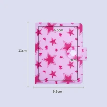 1pc Cute Korean Style Small Card Storage Album, Macaron Heart/Star Print Card Album, Portable Snap Button Mini Collection Photo Album, Suitable For Idol Cards, Bank Cards, Business Cards, ID Card Storage, Etc. - A - View 11