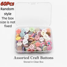 Juego de botones de colores en caja de 30/40/60/80/90/100 piezas, botones decorativos versátiles para ropa, manualidades DIY y artesanías creativas, adecuados para ropa DIY, suéteres y decoración de artesanías, estilos aleatorios - Multicolor - Ver 19