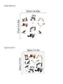 A Set Of Cartoon Probe Cute Cat Switch Socket Wall Stickers, Featuring Adorable Kittens, Little Birds, And Heart Patterns. Self-Adhesive And Removable PVC Stickers, Mix And Match Freely, DIY Decoration For Living Room And Bedroom Switch Panels. - ZC2508-30*30 - View 8