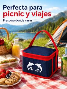 Compacta Bolsa Térmica Portátil 20,5x14x13,5 cm con Interior Aislante, Práctica Bolsa para Almuerzo para Oficinistas Estudiantes y Adultos, Ligera Bolsa Nevera para Oficina Picnic y Viajes, Bolsa Isotérmica Accesorio para Comida - Negro - Ver 9