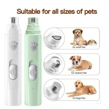 1个宠物电动磨甲器，猫狗指甲修剪器，强劲马达，轻松打磨，金刚石磨轮，经久耐用，3种打磨模式，USB充电，适用于小型/中型/大型宠物，轻松解决宠物指甲问题 - A - 查看 3