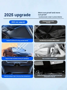 Parasol Plegable para Parabrisas Delantero de Coche, Plata Titanio - Características: Protección UV, Resistente al Calor e Instalación Fácil, Maximiza la Comodidad Interior - ¡Opción Perfecta para Conducir en Verano! - Multicolor - Ver 6