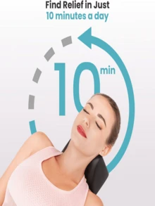 1pc PU Foam Cervical Traction Pillow Neck Support Relaxation Sleep Aid Pillow - Black - View 4