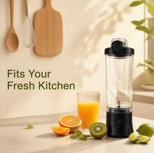 Akane Blender Portabel, Blender Pribadi untuk Membuat Milkshake dan Smoothie, Gelas Juicer Kapasitas Besar Isi Ulang USB, Blender Kecil dengan Pisau, Baterai Internal 1800mAh*2 - 0,5L-1L - View 4