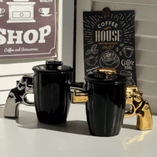 1pc Creative Ceramic Revolver Shaped Mug, Fun And Unique. Can Be Used As A Mug Or Coffee Cup, Uniquely Shaped And Full Of Creativity, Suitable For Home Or Office Display. Also An Excellent Birthday Gift For Boyfriend, Very Interesting. Back To School Essential - Multicolor - View 14