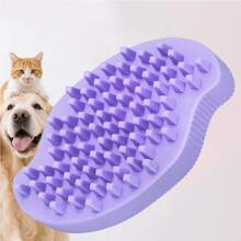 Gentle TPR Pet Bathing & Grooming Brush, Scratch-Resistant Massage Brush For Long And Short Hair Dogs And Cats - View 8