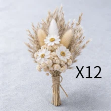 迷你人造花束 波希米亞風婚禮裝飾 男士胸花 桌上中心裝飾 蘆葦草 生日蛋糕裝飾 - L1 - 查看 10