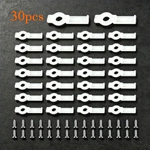 30入 8mm/10mm 單孔高透明 PC 燈條固定夾，耐熱 U 型夾附安裝螺絲，適用於 8/10mm 寬 COB、SMD 裸板 PCB 柔性霓虹燈條 - 30件白一字平卡(配螺絲) - 查看 2
