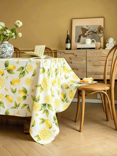 1/16PCS Mantel Rectangular con Estampado de Limón, Patrón de Limón Amarillo, Amigable con la Piel, Lavable y Reutilizable, Resistente a las Arrugas, Adecuado para Uso Interior/Exterior, Picnic, Barbacoa, Comedor, Fiesta, Vacaciones y Varias Ocasiones.