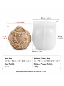 聖誕樹球蠟燭矽膠模具，手工燈飾藝術蠟燭製作家居裝飾，DIY樹脂矽膠模具製作，裝飾性手工禮品製作模具，手工鑄造模具，節日裝飾，聖誕禮物 - 聖誕水晶球香氛蠟燭矽膠模具 - 查看 12