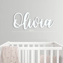 1pc Customized Name Wooden Sign, Personalized Olivia Style Cursive Name Wall Decor, Suitable For Nursery And Kids Room - A - View 8